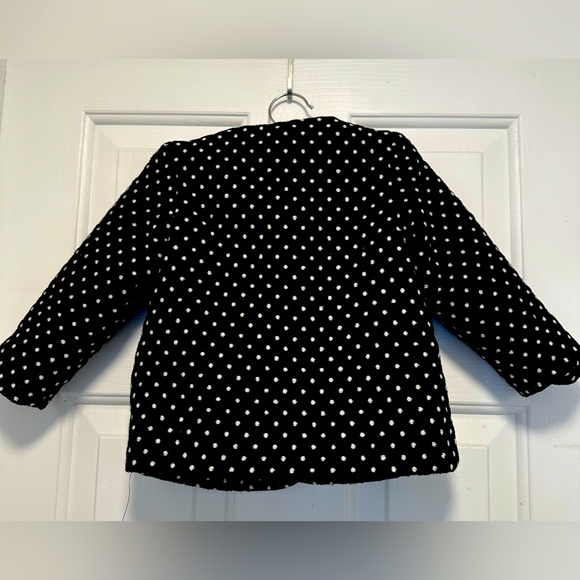 Cat & Jack Girls 18 month Black and White Polka Dot Pea Coat - Picture 4 of 6